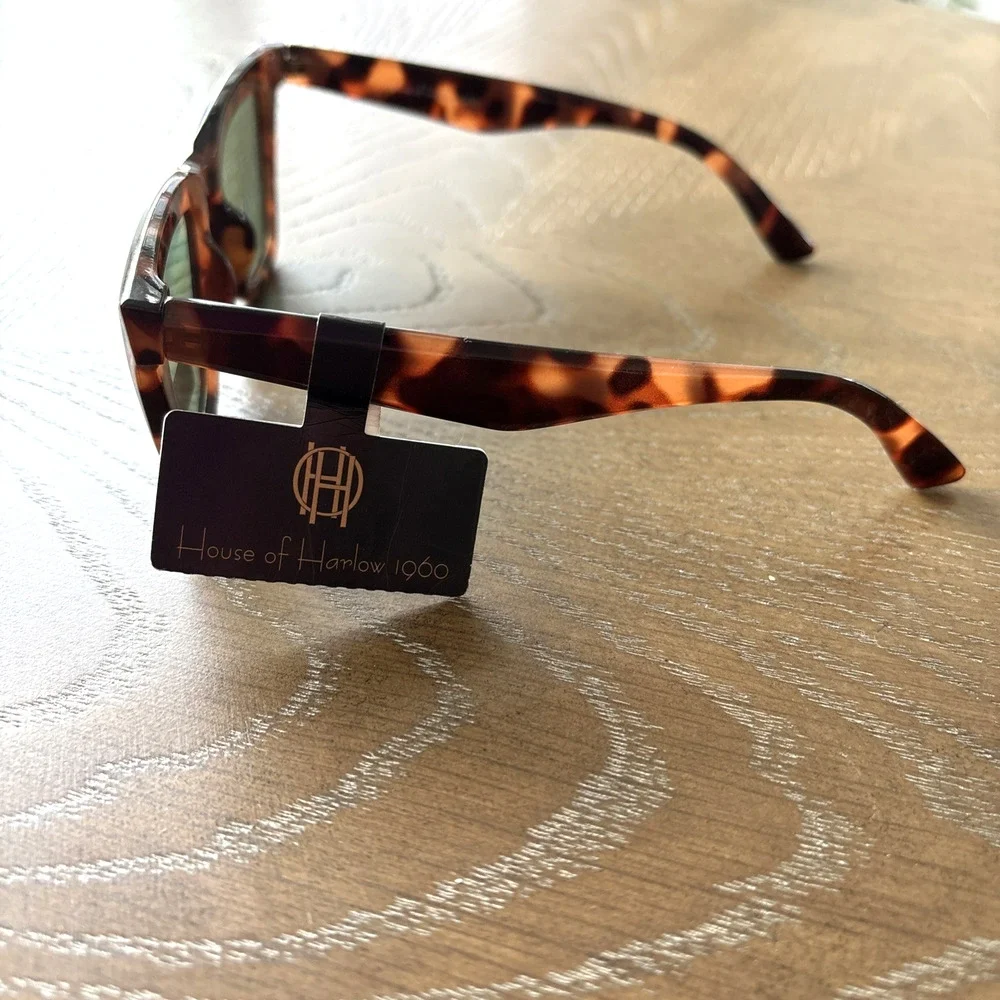 NWT Sunglasses House of Harlow 1960 Tortoise Shell Glam Boho Chic Old Hollywood - Picture 2 of 5